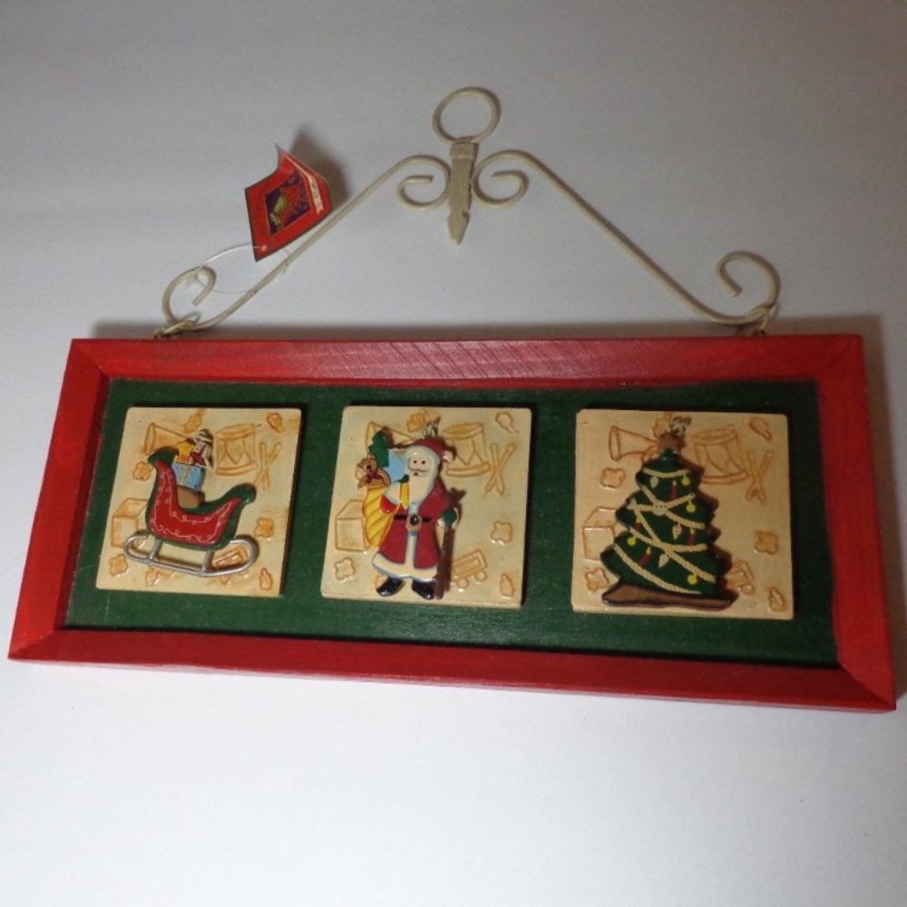 Vintage Y2K Christmas hanging holiday wall or door decor red green holiday